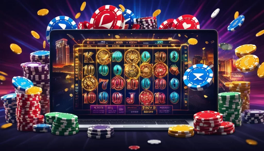 Hình ảnh game nổ hũ cổ điển với 3 cuộn và biểu tượng trái cây, tượng trưng cho sự đơn giản và truyền thống